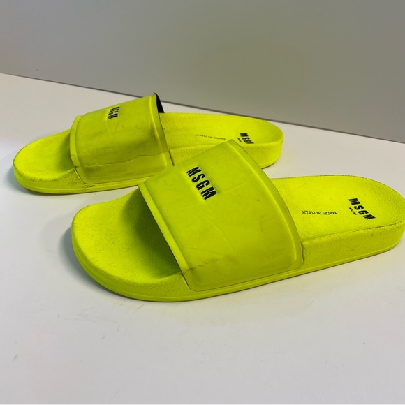 MSGM Men's NEON YELLOW Sandals Size 44/ US 11 - Picture 4 of 10